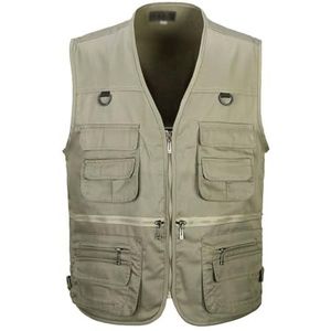 KJHD Heren katoenen vest met meerdere zakken, casual dun mouwloos jasje met veel zakken, herenfotograaf baggy vest (Color : 3-Pack, Size : 3XL)