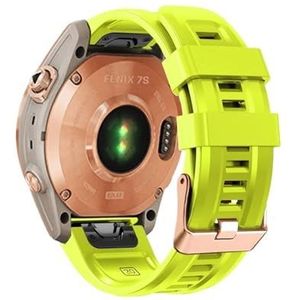 Horlogeband fit for Garmin Fenix ​​7S 6S 5S Siliconen Polsband Armband SmartWatch Horlogeband Fenix ​​7S 6S Pro/5S Plus (Color : Green 2, Size : Fenix 5S Plus)