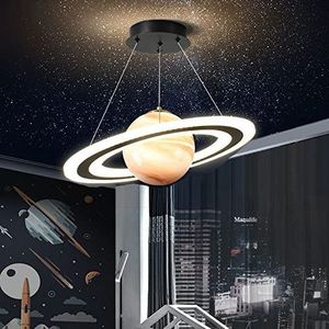 Astronaut moderne hanglamp, dimbare creatieve LED kinderkamer planeet hanglamp, kinderkamer plafondverlichting, LED kinderkamer Lam (3 kleuren dimbaar)