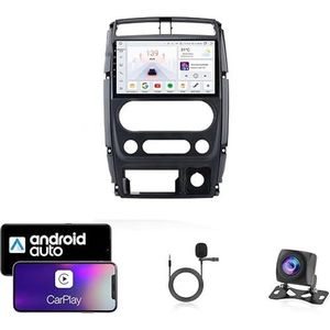 9 Inch Autoradio Compatibel voor Suzuki Jimny 3 2005-2019 met GPS Navigatie CarPlay Android Auto Acht-Core 4G Bluetooth WiFi MirrorLink Stuurwiel Afstandsbediening(T2 4 Core Wifi 2G+32G)