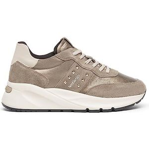 Nero Giardini I308335D damessneakers van leer en suède, Taupe, 39 EU