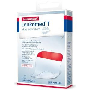 Leukoplast - T Skin Sensitive - Transparante Eilandpleister - 7,2 x 5 cm - 5 Stuks
