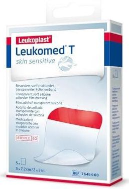 Leukoplast - T Skin Sensitive - Transparante Eilandpleister - 7,2 x 5 cm - 5 Stuks