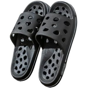 Sandalen, Heren grote zomerbadslippers - Holle binnenpantoffels for comfort Slippers voor dames(Black,51EU)