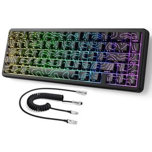 MAMBASNAKE ATTACK SHARK X65 HE Rapid Trigger-toetsenbord, 0,01 mm RT-nauwkeurigheid, 8KHz, 60% Bedraad Magnetic Switch Gamingtoetsenbord met 8 KHz-Kabel, Instelbare Bediening, Snap Tap, Zwarte Contour
