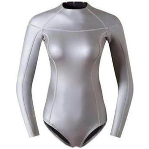 2 MM Neopreen Backless Wetsuits Gratis Duiken Badmode WetSuit Siamese Bikini Kous Badpak Kwallen Pak Maat S-XXL (Wit, M)