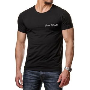 Solenzo Super Papa T-shirt voor heren, cadeau-idee voor Vaderdag, verschillende kleuren, Zwart, L