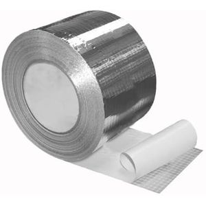 Novanetus ALU TAZ Mesh-versterkte Aluminium Plakband 100 mm x 50 m voor Ventilatie- en Airconditioningsystemen, Versterkte zelfklevende tape, afdichtingstape, isolatie
