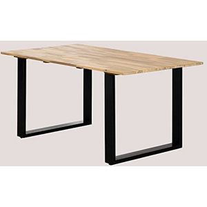 SKLUM Rechthoekige houten eettafel (160x90 cm) Melina Zwart