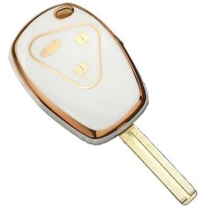 Sleutelkaarthouder Voor Master Voor Kangoo Voor Clio Voor Modus Voor Twingo Tpu Autosleutel Case Cover Shell Fob Sleutelbehuizing(3 Buttons White)