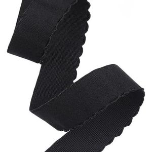 2,5 cm kleur halve maan rand suède elastische band danspak rok broek ondergoed beha kant accessoires-zwart-25mm-4M