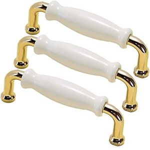 QRFMWRYO Türschnallle 3 stuks deurklink keuken gemêleerde kast keramische lade staaf grip boog handgrepen PFE badkamer Pfe vintage (kleur: B, maat: gatafstand 96 mm)