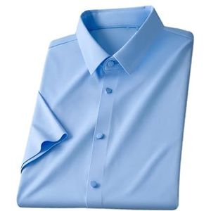 Dvbfufv Herenoverhemden met korte mouwen formele overhemden voor heren, zakelijke slimfit blouses, 3, M