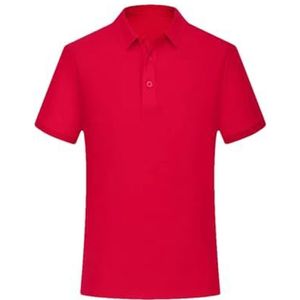 Mannen Zomer Slanke Polos Shirt Mannen Casual Korte Mouw Shirt Mannen Outdoor Ademend T- Shirt Mannelijke Kleding, Rood, XXL