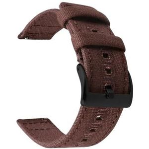 18mm 20mm 22mm gevlochten canvas band geschikt for Samsung Galaxy Watch 3/4 40mm 44mm Classic 46mm 42mm Quick Release armband geschikt for Garmin(Brown black,18mm)