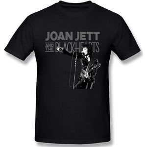 Classic Men's T-Shirt Joan-Jett and Black-Hearts Fashion Stretch Round Neck Short Sleeve Black 3XL