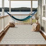the carpet Calgary - stevig buitentapijt, plat geweven, modern design, ideaal voor keuken en eetkamer, vintage-look, boho-stijl, ook geschikt voor buitengebruik, natuur, 67 x 180 cm