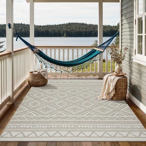 the carpet Calgary - stevig buitentapijt, plat geweven, modern design, ideaal voor keuken en eetkamer, vintage-look, boho-stijl, ook geschikt voor buitengebruik, natuur, 67 x 180 cm