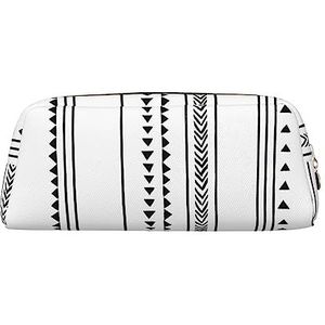 DEHIWI Boho Driehoek Strepen Potlood Pen Case Waterdichte Leuke Lederen Potlood Pouch Reizen Cosmetische Make-up Tas Organizer Pen Houder Voor Kantoor Make-up, Goud, Eén maat, Reizen