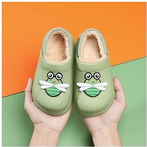 Dames Zomer Slippers Katoenen slippers plus katoen waterdichte herfst en winter kinderen hoogwaardige warme katoenen schoenen thuiszak met dikkere hak Sloffen (Color : Green, Size : 170cm)