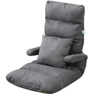 Opvouwbare Sofa Stoel, Opvouwbare hoge rugleuning vloer gaming stoel, zacht kussen, gemakkelijk opvouwbaar, zitzak bank for tieners volwassenen, geschikt for slaapkamer kantoor woonkamer mensen(Gray)