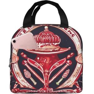 OdDdot Yqxwjl Lollipop Print Lunch Box Lunch Tas voor Vrouwen Volwassen Mannen Lekvrije Leuke Lunch Tote voor Werk Picknick Reizen