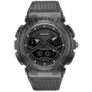 Man Sport Horloge Led Mode Leger Militaire Horloges 50mwaterproof Analoge Analoge Multifunctionele Horloge Digitale Horloges voor Mens, Doorschijnend Grijs