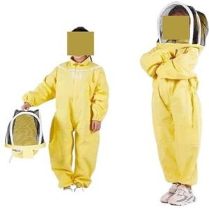 Bijenstalpak, 1 STKS el Katoenen Jumpsuit kinderen Bijenbestendig Pak Ruimtepak Anti-bijen Cap Bijenteelt reedschappen(90-140cm)