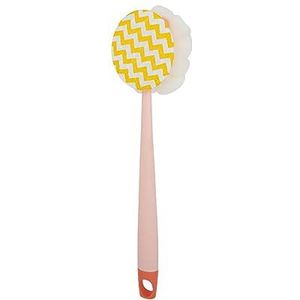 Dubbelzijdig badartefact, badborstel, lange steel zachte haren badborstel, afneembare badhanddoek, badbom, sterke rugborstel