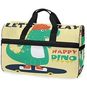 Dinosaurus Dragon Cartoon Sport Zwemmen Gym Tas met Schoenen Compartiment Weekender Duffel Reistassen Handtas voor Vrouwen Meisjes Mannen