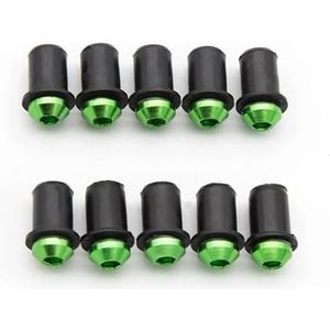 Schroeven Moeren Universele Motorfiets Voorruit Bevestiging Kuip Schroef Bouten Moeren Kit Voor R1 R6 R3 FZ1 FZ6 FZ16 R125 XJ6(GROENTE)