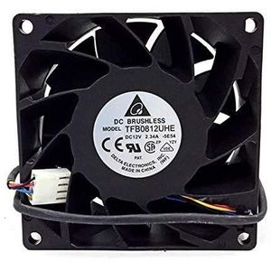 LMNCBVYA, 8000 RPM, 106.26 CFM, 4-Wire Fan for TFB0812UHE 80mm Server Fan - DC 12V, 2.34A