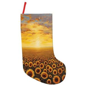 Zonnebloem Veld Zonsondergang Zee Van Bloemen Print Kerst Kousen,Vakantie Party Decoraties