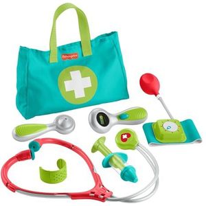 Fisher-Price Doktersset Fantasiespel voor peuters en kleuters, 7 accessoires, dokterstas, verkleedspeelgoed, vanaf 3 jaar, HYH26