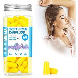 Schuimrubberen Oordopjes - 60 Paar, 38 dB SNR Gehoorbescherming - Zachte Slaapstoppers Voor Snurken, Bouwlawaai, Vliegtuig, Werk, Leren, Reizen, Concerten