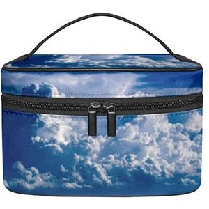 Grand Clouds Make-up Organizer Bag, Reizen Make-up Tas Organizer Case Draagbare Cosmetische Tas voor Vrouwen en Meisjes Toiletartikelen, Meerkleurig, 22.5x15x13.8cm/8.9x5.9x5.4in