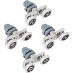 Wielrollen - VIFER 4 stuks dubbele schuifroller, duurzaam deurwiel voor glazen schuifdeur, raam, badkamerdeur, 20 mm/23 mm/25 mm (25 mm)