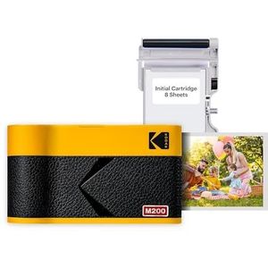 KODAK Mini 2 ERA 4PASS mobiele fotoprinter (5,3 x 8,6 cm) (geel, fotoprinter + 8 vellen)
