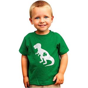 Kinderen meisjes jongens St. Patrick's Day T-shirt met 3D dinosaurus opdruk Shamrock Dress Sweatshirt Print Sweater Lente, zomer, casual korte mouwen Shirt Crew Neck Tees Top Tee-shirt