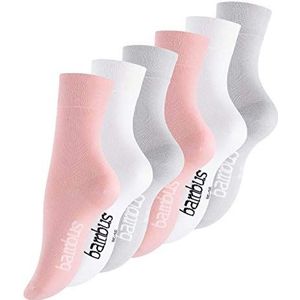 Vincent Creation Bamboesokken voor dames en heren, zachte en ademende bamboesokken in verpakking van 6 of 9 stuks, zwart, beige, marineblauw, mix, 6 paar - gesorteerd (roze, wit, lichtgrijs), 39-42 EU