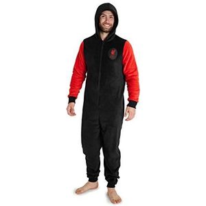Liverpool F.C. Heren Onesie Fleece Heren Pyjama Jumpsuit Voetbal Geschenken voor Mannen, Zwart, M