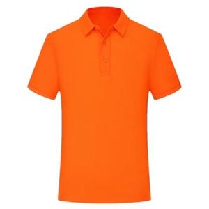 Mannen Zomer Slanke Polos Shirt Mannen Casual Korte Mouw Shirt Mannen Outdoor Ademend T- Shirt Mannelijke Kleding, Oranje, XS