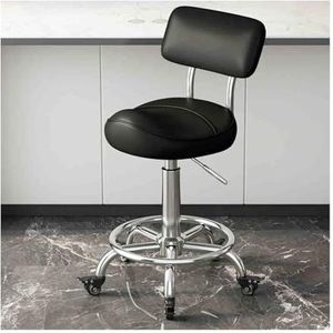 Zadelkruk Met Rem, Rolbaar, Draaibaar En In Hoogte Verstelbaar Met Wielen, Ergonomische Draaibare Zadelkruk For Salon, Spa, Tatoeage(C)