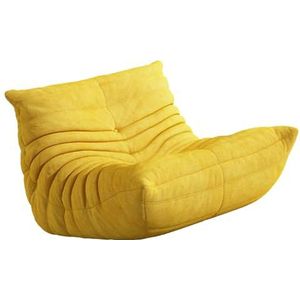 Zachte Fauteuil Zitzak Sofa Modern Vrije Tijd Gestoffeerde 1 Zits vloer Loveseat Single Comfort Afneembare Machine Wasbare Hoes 70 * 93 * 85cm geel