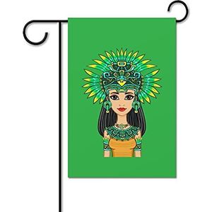 Indiaanse Indiaanse Meisje Grappige Tuin Vlaggen Voor Buiten Dubbelzijdig 12x18 Inch Decoratieve Huis Yard Vlag Gedrukt Gift Welkom