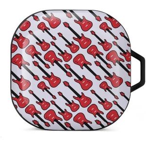 Gitaarpatroon oordopjes hoesje compatibel met Samsung Hard Shell beschermhoes zwart-stijl