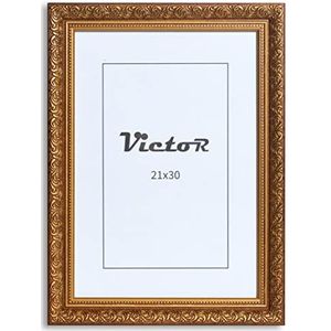Victor Vintage Fotolijst ""Rubens"" in 21x30 cm (A4) Bruin Goud - Staaf: 30x20mm - Echt Glas - Fotolijst Barok - Antiek - Fotolijst 20x30 Vintage - Fotolijst A4 Vintage