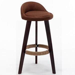 Barstools Barstoel massief houten barstoel Scandinavische moderne minimalistische barstoel thuis rugleuning barkruk receptie melktheewinkel vrije tijd kinderstoel (Size : Brown foot seat height 70cm