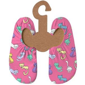 Slipstop Kinderstrandschoenen, antislip, badschoenen voor meisjes, zonbeschermingsfactor 50+, kitties kleurrijke katten, 18/20 EU