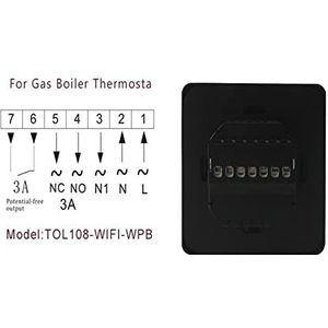 Temperatuurmonitor Tuya Smart Gas Boiler Thermostat WiFi Programmeerbare temperatuurregelaar Draadloze indoor thermometer (Color : Nero, Size : Type)